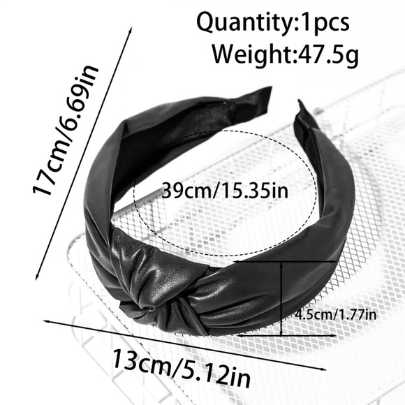 Brown Knotted Headband Faux Leather NWT - Picture 2 of 3